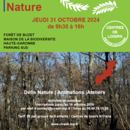 Journée du Loisir Nature 2024 – 31/10 à la forêt de Buzet